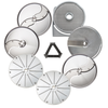 Eurodib 650114 Dito Sama Food Processor Disc Set including shredding, grating, slicing, and dicing discs.