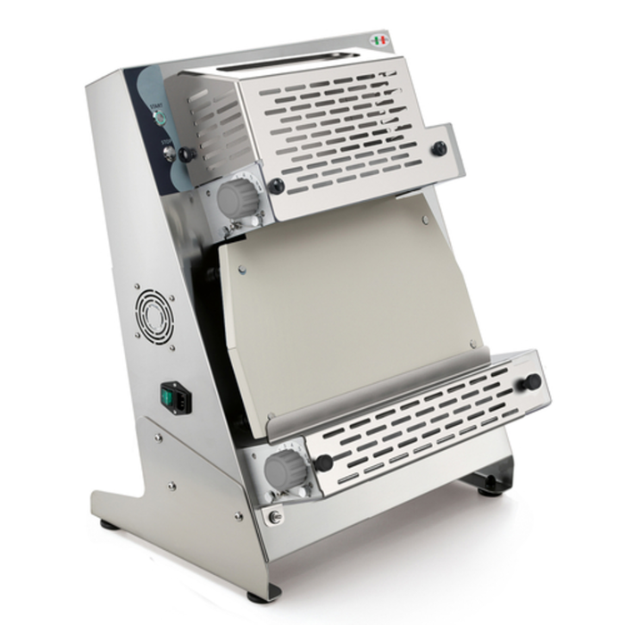 Eurodib PROLL4202RP+ Countertop Dough Roller Sheeter For Perfect Pizza And Bread Dough Consistency In Professional Kitchens.