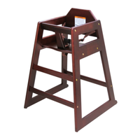 Winco HCW-5 Mahogany Wood High Chair, Assembled, Stackable