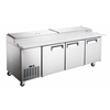 Grista GRPZ-3D 92-inch Refrigerated Pizza Prep Table, 3-Door, Designed For Pizzerias And Commercial Kitchens.