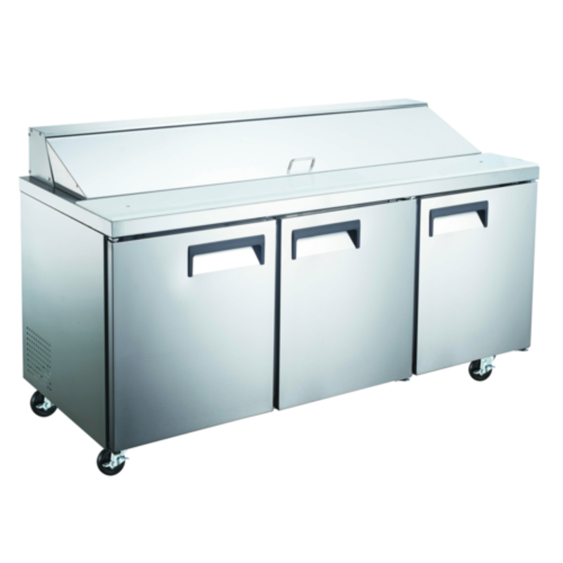 Grista GRSL-3D 70.4" Refrigerated Sandwich Salad Prep Table 18 Cu Ft For Commercial Kitchens