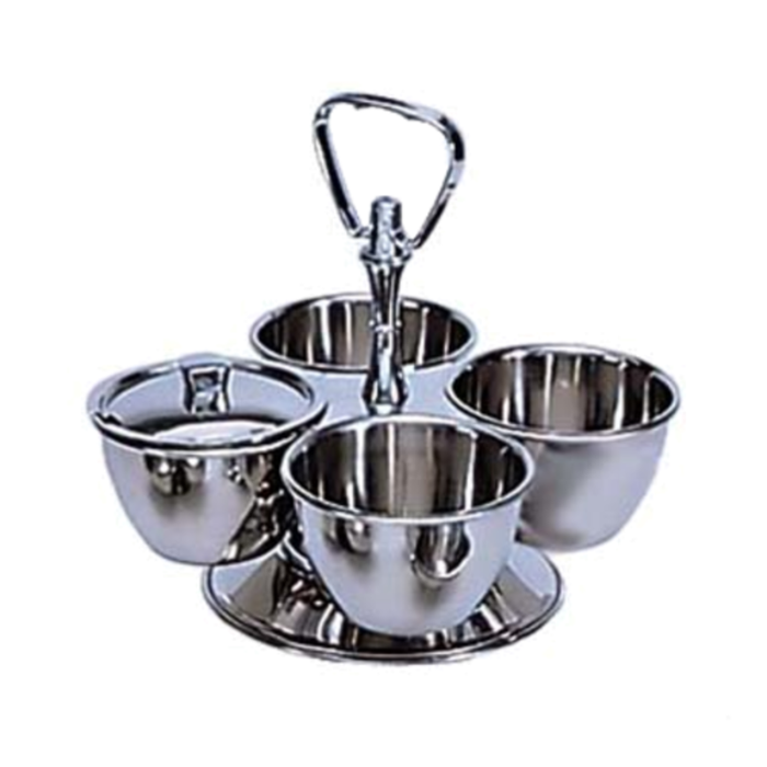 Admiral Craft MLS-4 Revolving Condiment Server, 4 Stainless Steel 10 oz Bowls