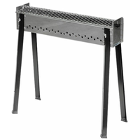 OMCAN 47316 Barbecue à charbon de bois 65 cm x 29 cm Acier inoxydable