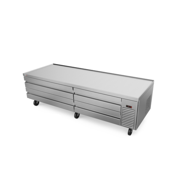 Fagor 84 Inch Refrigerated Chef Base With Four Drawers In Stainless Steel Finish