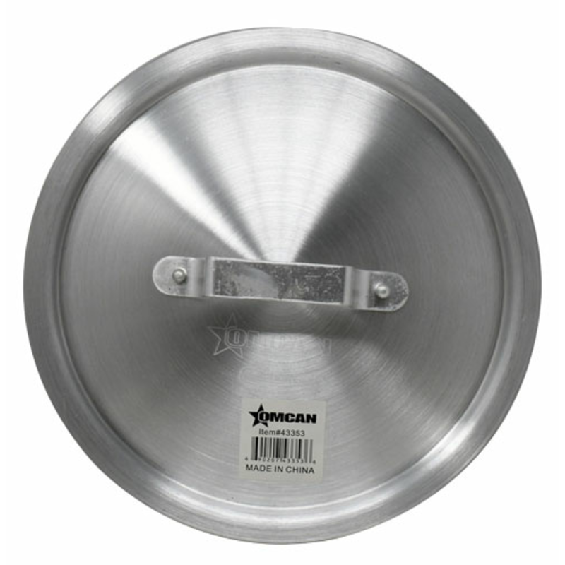 Omcan 43353 Aluminum Lid For 30 Liter Stock Pot With A Durable Handle And Made From Quality Aluminum
