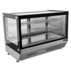 Countertop Refrigerated Display Case With Three Shelves For Showcasing Cakes And Pastries