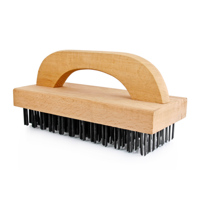 Omcan 80943 Butcher Block Brush 9.25" Heavy-Duty Scraper with Handle