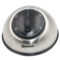Omcan 47226 Reliable Mechanical 60-Minute Commercial Kitchen Countdown Timer stainless steel dial timer with knob