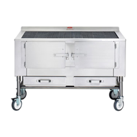 Aztec ST-54 54" Wood Burning Charbroiler, a durable commercial wood burning charbroiler designed for professional kitchens.