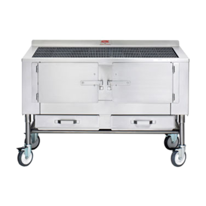 Aztec ST-54 54" Wood Burning Charbroiler, a durable commercial wood burning charbroiler designed for professional kitchens.