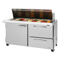 Turbo Air PST-60-24-D2R(L)-N 60" Mega Top Prep Table 19 cu. ft.