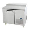 Refrigerated Pizza Prep Table Featuring Stainless Steel Construction And Spacious Design For Efficient Food Preparation.