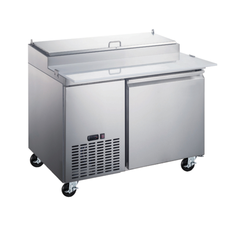 OMCAN 50042 50-Inch Wide Refrigerated Pizza Prep Table With Stainless Steel Surface And Door