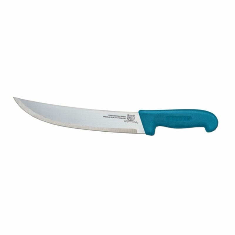 Professional Steak Knife With Polypropylene Handle Featuring A Long Curved Blade For Precise Meat Cutting.