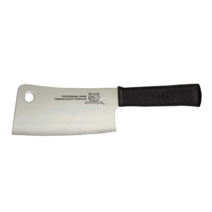 Omcan 10549 7-inch Blade Polypropylene Handle Standard Commercial Kitchen Cleaver stainless steel blade with black handle