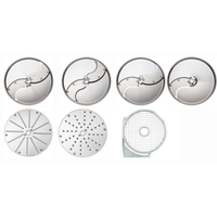 Eurodib 650179 Commercial Food Processor Disc Set Includes Seven Stainless Steel Shredding And Grating Plates