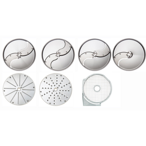 Eurodib 650179 Commercial Food Processor Disc Set Includes Seven Stainless Steel Shredding And Grating Plates