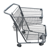 Alt Tag: Omcan 44555 Double Basket Shopping Cart with 70L Capacity zinc epoxy finish durable double basket supermarket cart