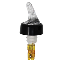 Omcan Item #80884 Stainless Steel Rubber Liquor Pourer for Smooth Consistent Flow, bottle pour spout with rubber stopper