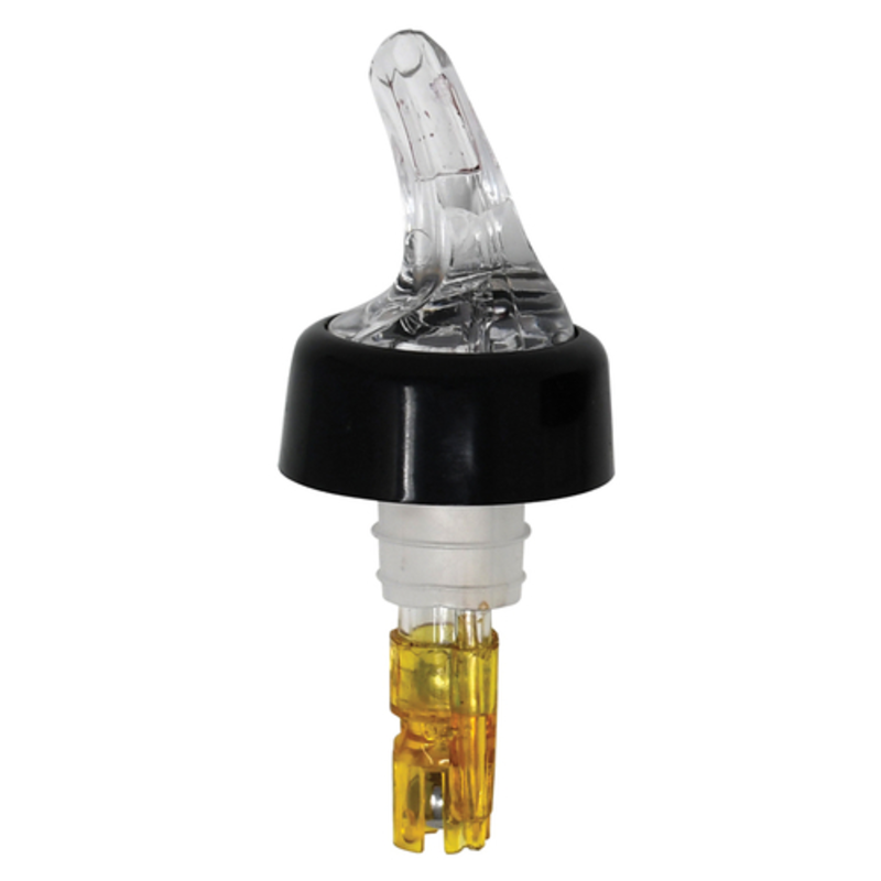 Omcan Item #80884 Stainless Steel Rubber Liquor Pourer for Smooth Consistent Flow, bottle pour spout with rubber stopper