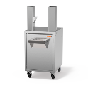 Zummo Slim Service Cabinet Base with stainless steel finish, designed for efficient juicing station setup.