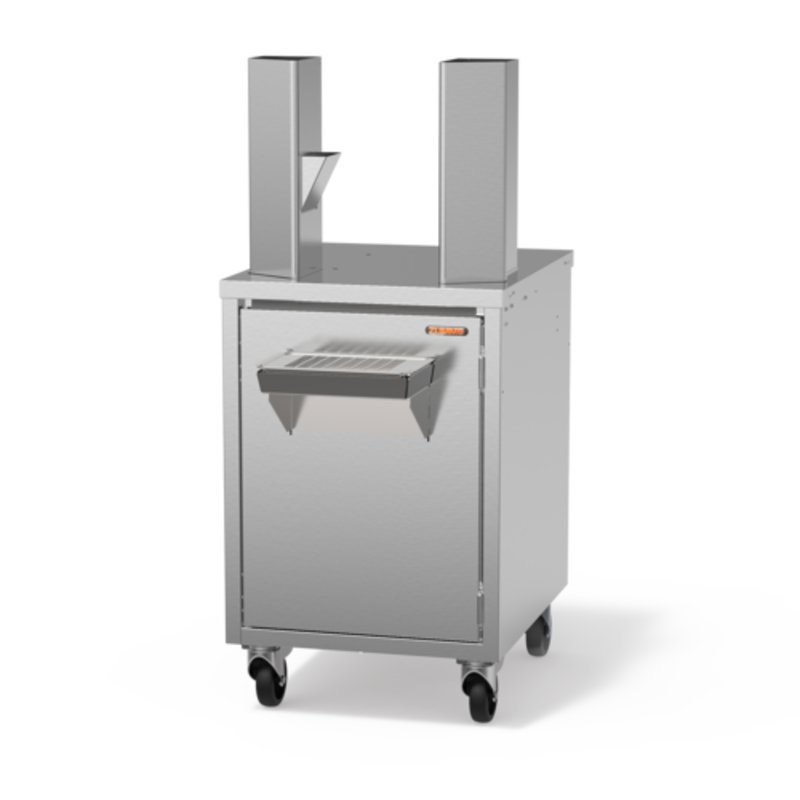 Zummo Slim Service Cabinet Base with stainless steel finish, designed for efficient juicing station setup.