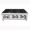 36 Inch Gas Countertop Hotplate With Six Burners And Stainless Steel Body For Commercial Kitchens