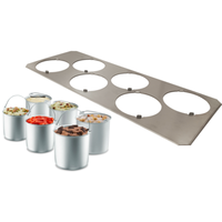 Cold Food Buffet Accessories Featuring Silver Buckets And Stainless Steel Tray For Elegant Presentation