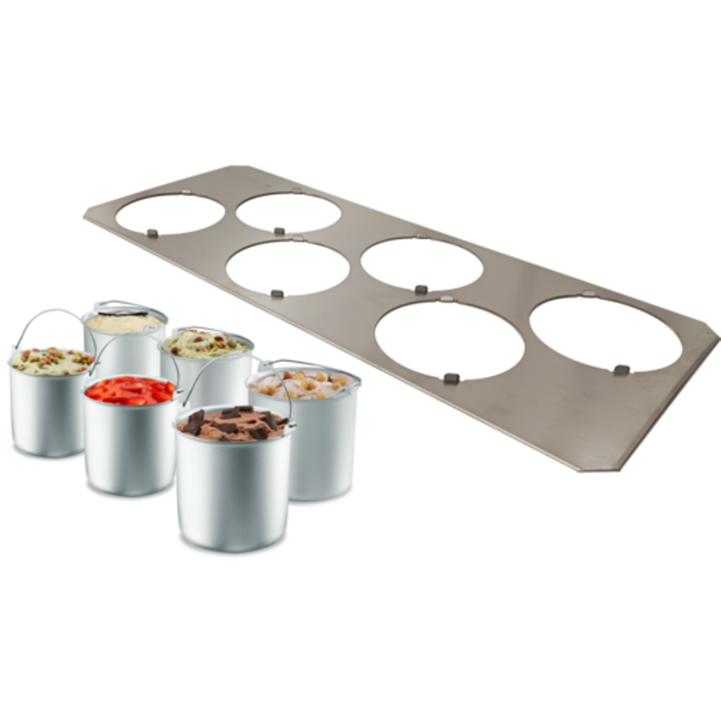 Cold Food Buffet Accessories Featuring Silver Buckets And Stainless Steel Tray For Elegant Presentation