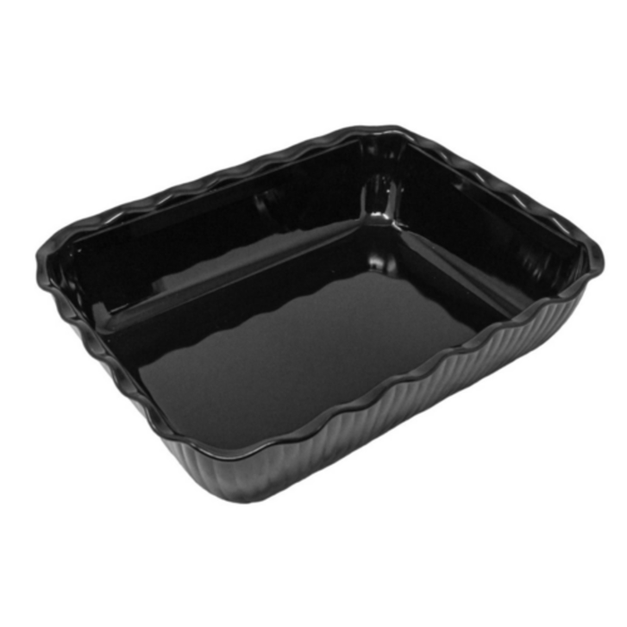 Omcan 80956 Plastic Salad Crock with Lid 1.5 Qt. Capacity black SAN plastic salad crock container for buffet and salad bar use