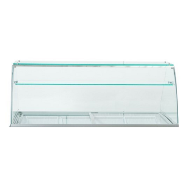 Celcold CEF70-FG 70"W Glass Food Guard for Ice Cream Dipping Cabinets