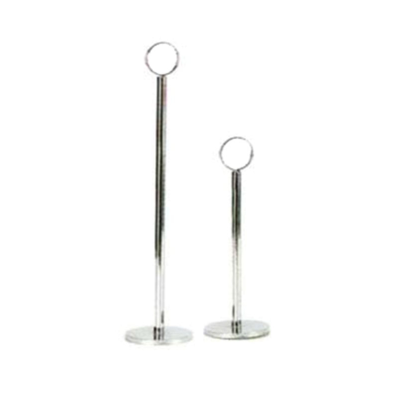 Chrome Plated Menu Card Holder Number Stands In Two Sizes For Tabletop Display