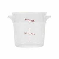 Omcan 80229 1 Quart Round Translucent Polypropylene Food Container