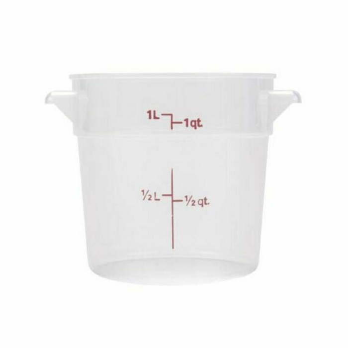 Omcan 80229 1 Quart Round Translucent Polypropylene Food Container