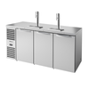 True 72-Inch Three Solid Door Outdoor Draft Beer Dispenser TDR72-RISZ1-L-S-SSS-1 with Stainless Steel Finish