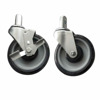 Omcan 28637 Pan/Lug Rack Casters 5" Diameter 264.6 lbs Capacity