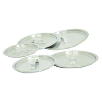 Alt Tag: Omcan 43386 Aluminum Lid for 80 qt Stock Pot commercial cookware lid set, durable aluminum pot covers with handles