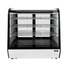 OMCAN 47966 Curved Glass Refrigerated Display Featuring Three Fixed Shelves For Attractive Merchandising