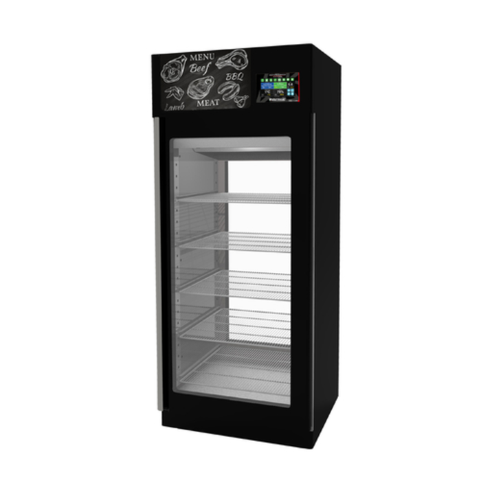 Omcan 46184 Capacité 330 lbs Armoire commerciale de vieillissement de viande MATURMEAT noire avec porte vitrée et contrôle CLIMATOUCH