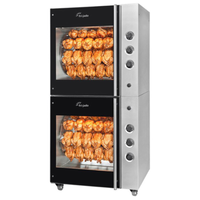 Fri-Jado 9299312 TDR 7+TDR 7 MAN 16-Spit Electric Stacked Rotisserie Oven