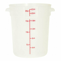 Omcan 80236 22 Quart Round Translucent Polypropylene Food Container
