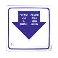 Omcan 13042 12" x 12" English/French Shopping Basket Sign