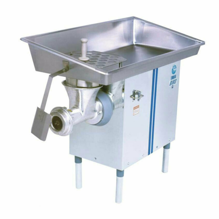 Alt Tag: Biro 552SS High-Capacity Commercial Electric Meat Grinder, 1800 LBS/HR Output stainless steel grinder with large feed tray