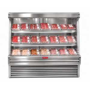 Howard-McCray SC-OM35E-8L-S-LED 99-Inch Commercial Packaged Meats Open Refrigerated Display Merchandiser