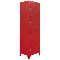 Omcan 48882 23"W x 18"D 4-Tier Red Steel Locker