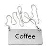 Omcan 80134 10.5-inch Eye-Catching Countertop Beverage Sign for Drink Dispensers coffee label sign with chain for beverage station