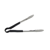SEP-12BK 12-Inch Heavy-Duty Stainless Steel Scalloped Edge Utility Tongs