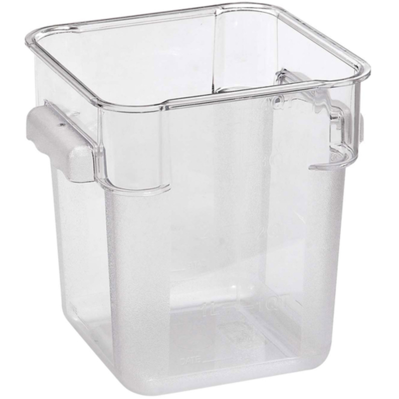 Clear Polypropylene Food Storage Container For Commercial Use, 13.5 Qt Capacity, Ideal For Ingredient Organization.