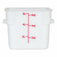 Omcan 80204 6-Quart Square White Polypropylene Food Storage Container
