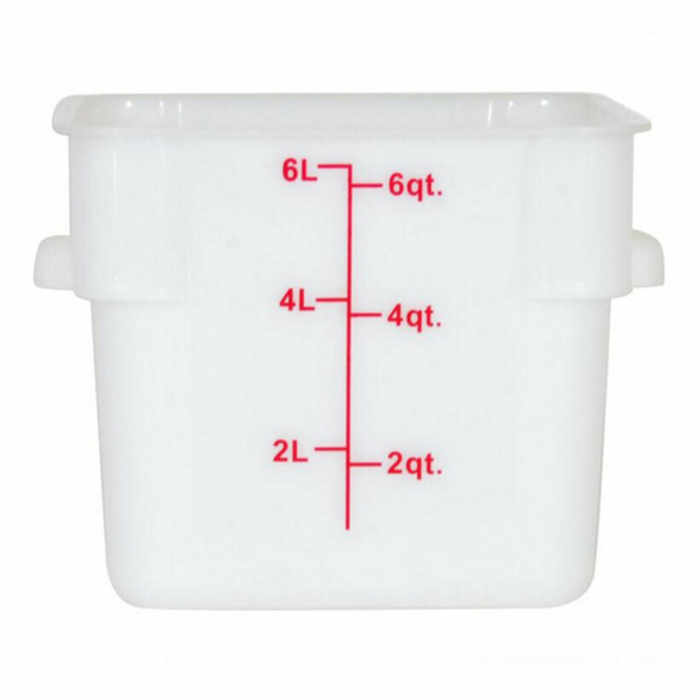 Omcan 80204 6-Quart Square White Polypropylene Food Storage Container